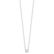 Cheryl M Sterling Silver Rhodium-plated Button Freshwater Cultured Pearl and Brilliant-cut CZ Halo 18 Inch Necklace