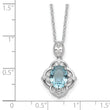 Cheryl M Sterling Silver Rhodium-plated Brilliant-cut Blue Glass and White CZ 18 Inch Necklace