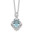 Cheryl M Sterling Silver Rhodium-plated Brilliant-cut Blue Glass and White CZ 18 Inch Necklace