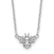 Cheryl M Sterling Silver Rhodium-plated Brilliant-cut CZ Bee 18 Inch Necklace