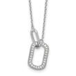 Cheryl M Sterling Silver Rhodium-plated Brilliant-cut CZ Oval Links 18 Inch Necklace