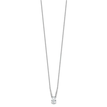 Cheryl M Sterling Silver Rhodium-plated Brilliant-cut CZ Pear Shaped 18 Inch Necklace