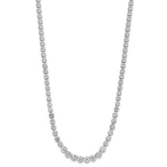 Cheryl M Sterling Silver Rhodium-plated Fancy Graduated Brilliant-cut CZ Cluster 18 Inch Necklace with 2 Inch Extender