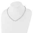 Cheryl M Sterling Silver Rhodium-plated Fancy Graduated Brilliant-cut CZ Cluster 18 Inch Necklace with 2 Inch Extender