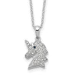 Cheryl M Sterling Silver Rhodium-plated Brilliant-cut Black and White CZ Unicorn 18 Inch Necklace