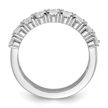 Cheryl M Sterling Silver Rhodium-plated Brilliant-cut Oval CZ 9-Stone Ring - Birthstone Company