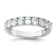 Cheryl M Sterling Silver Rhodium-plated Brilliant-cut Oval CZ 9-Stone Ring - Birthstone Company