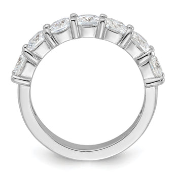 Cheryl M Sterling Silver Rhodium-plated Cushion-cut CZ 7 Stone Ring - Birthstone Company