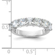 Cheryl M Sterling Silver Rhodium-plated Cushion-cut CZ 7 Stone Ring - Birthstone Company