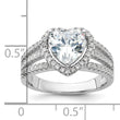 Cheryl M Sterling Silver Rhodium-plated Brilliant-cut CZ Halo Heart Ring