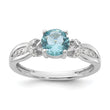 Cheryl M Sterling Silver Rhodium-plated Brilliant-cut Blue Glass and White CZ Ring