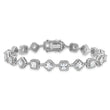 Cheryl M Sterling Silver Rhodium-plated Fancy Brilliant-cut and Cushion-cut CZ 7.5 Inch Bracelet