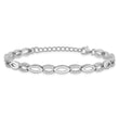 Cheryl M Sterling Silver Rhodium-plated Brilliant-cut CZ Marquise Shaped Link 7 Inch Bracelet with 1 Inch Extender