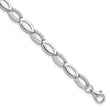 Cheryl M Sterling Silver Rhodium-plated Brilliant-cut CZ Marquise Shaped Link 7 Inch Bracelet with 1 Inch Extender