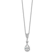 Cheryl M Sterling Silver Rhodium-plated Brilliant-cut CZ Teardrop and Bezel Halo 18 Inch Necklace