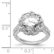 Cheryl M Sterling Silver Rhodium-plated Brilliant-cut Round CZ Ring