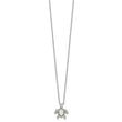 Cheryl M Sterling Silver Rhodium-plated Polished Lab Created Opal and CZ Turtle Necklace 18 in - Birthstone Company