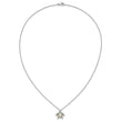 Cheryl M Sterling Silver Rhodium-plated Polished Lab Created Opal and CZ Turtle Necklace 18 in - Birthstone Company