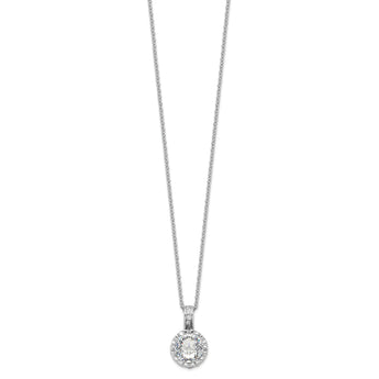 Cheryl M Sterling Silver Rhodium-plated Brilliant-cut and 100 Facet CZ 18 Inch Necklace