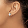 Cheryl M Sterling Silver Rhodium-plated Polished Freshwater Cultured Pearl and CZ Halo Post Earrings - Birthstone Company