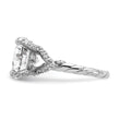 Cheryl M Sterling Silver Rhodium-plated Fancy Brilliant-cut CZ Ring