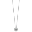 Cheryl M Sterling Silver Rhodium-plated Polished Black and White CZ Cat 16 Inch with 2 Inch Extension Necklace - Birthstone Company