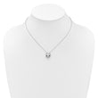 Cheryl M Sterling Silver Rhodium-plated Polished Black and White CZ Cat 16 Inch with 2 Inch Extension Necklace - Birthstone Company