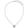 Cheryl M Sterling Silver Rhodium-plated Polished Black and White CZ Cat 16 Inch with 2 Inch Extension Necklace - Birthstone Company