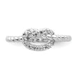 Cheryl M Sterling Silver Rhodium-plated Brilliant-cut CZ Knot Ring