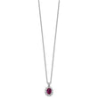 Lab-Created Ruby & Cubic Zirconia Necklace in Sterling Silver, 18 Inch
