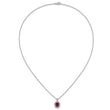 Lab-Created Ruby & Cubic Zirconia Necklace in Sterling Silver, 18 Inch