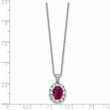 Lab-Created Ruby & Cubic Zirconia Necklace in Sterling Silver, 18 Inch