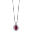Lab-Created Ruby & Cubic Zirconia Necklace in Sterling Silver, 18 Inch