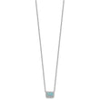 Cubic Zirconia & Lab-Created Opal Rectangle Necklace in Sterling Silver, 18 Inch