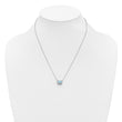 Cubic Zirconia & Lab-Created Opal Rectangle Necklace in Sterling Silver, 18 Inch