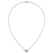 Cubic Zirconia & Lab-Created Opal Rectangle Necklace in Sterling Silver, 18 Inch