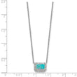 Cubic Zirconia & Lab-Created Opal Rectangle Necklace in Sterling Silver, 18 Inch