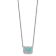 Cubic Zirconia & Lab-Created Opal Rectangle Necklace in Sterling Silver, 18 Inch