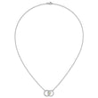 Cubic Zirconia & Lab-Created Opal Circles Heart Necklace in Sterling Silver, 18 Inch