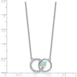 Cubic Zirconia & Lab-Created Opal Circles Heart Necklace in Sterling Silver, 18 Inch
