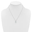 Cubic Zirconia & Lab-Created Opal Teardrop Necklace in Sterling Silver, 18 Inch