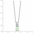 Cubic Zirconia & Lab-Created Opal Teardrop Necklace in Sterling Silver, 18 Inch