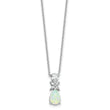 Cubic Zirconia & Lab-Created Opal Teardrop Necklace in Sterling Silver, 18 Inch