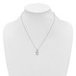 Cubic Zirconia & Lab-Created Opal Cat Necklace in Sterling Silver, 18 Inch