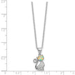 Cubic Zirconia & Lab-Created Opal Cat Necklace in Sterling Silver, 18 Inch