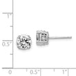 Cheryl M Sterling Silver Rhodium-plated Round Brilliant-cut 6.5mm CZ Post Stud Earrings