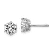 Cheryl M Sterling Silver Rhodium-plated Brilliant-cut 6.5mm CZ Post Stud Earrings