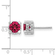 Cheryl M Sterling Silver Rhodium-plated Brilliant-cut 6.5mm Lab Created Ruby and Brilliant-cut White CZ Stud Post Earrings - Birthstone Company