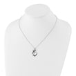 Cheryl M Sterling Silver Rhodium-plated with Black Rhodium Accent Brilliant-cut Black and White CZ Bunny Rabbit 18 Inch Necklace