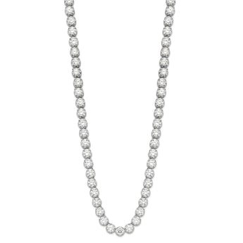 Cheryl M Sterling Silver Rhodium-plated Brilliant-cut CZ 18 Inch Necklace